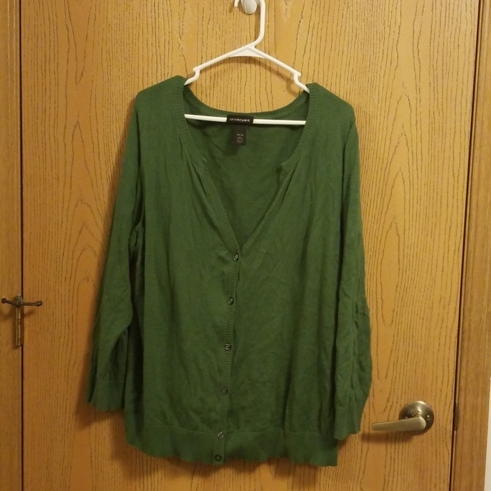 Lane Bryant Hunter Green Cardigan